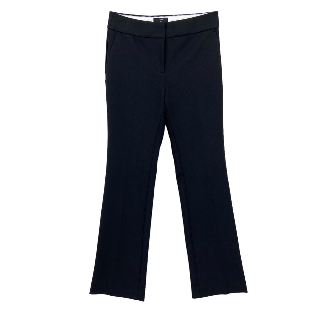 J CREW Pants 365 Edie Mid Rise Straight Leg Black